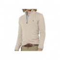 Pull Ralph Lauren Beige Clair col Zip homme