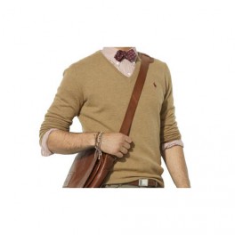 Pull Ralph Lauren Laine Col V Beige homme