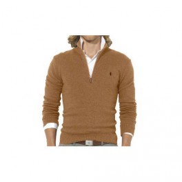 Pull Ralph Lauren Beige col Zip homme