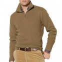 Pull Ralph Lauren Sport Beige Foncé col Zip homme