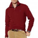 Pull Ralph Lauren Sport Bodeaux col Zip homme