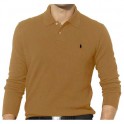 Pull Ralph Lauren Laine Col chemisé Beige homme