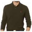 Pull Ralph Lauren Laine Col chemisé Vert homme